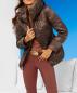 Preview: Damen Steppjacke Schoko-Braun mit Blüten-Steppmuster​